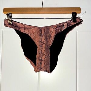 PQ Kas Reversible Animal Printed High Cut Full Coverage Bikini Bottom Size L NEW